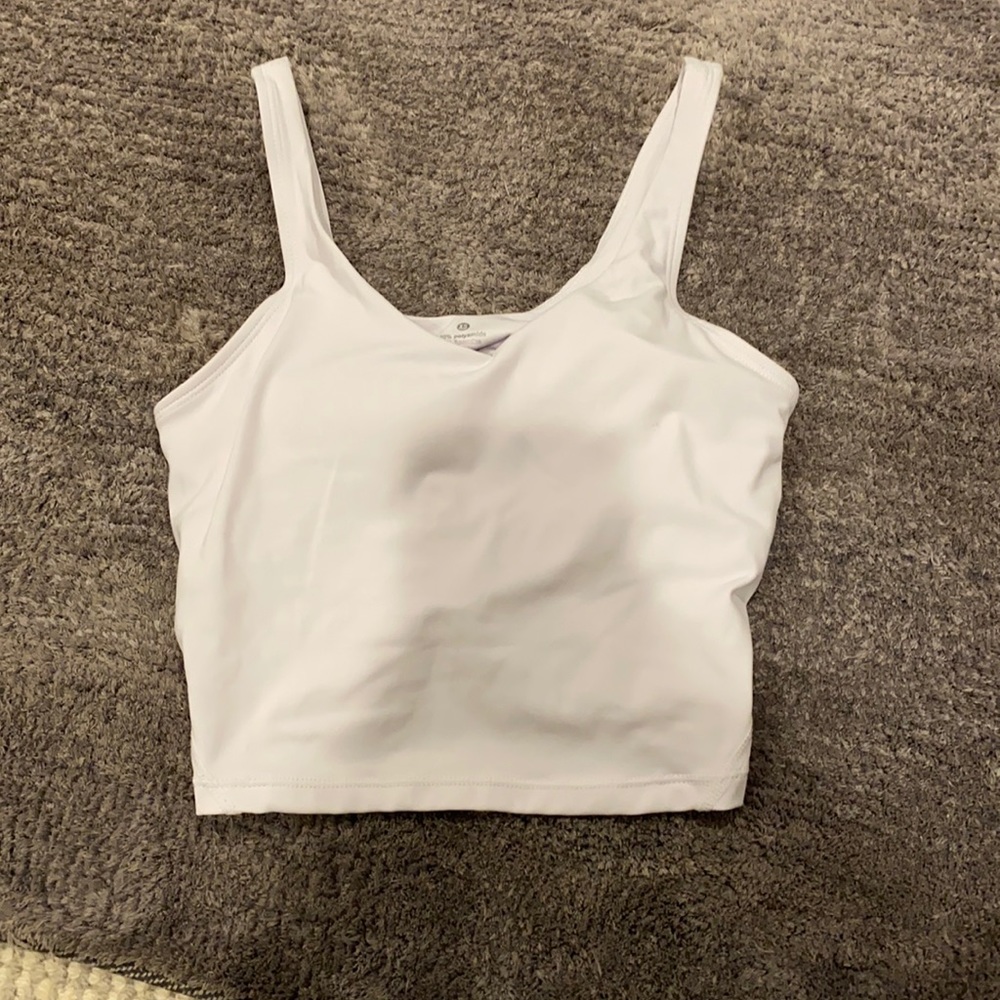 White tight cropped top